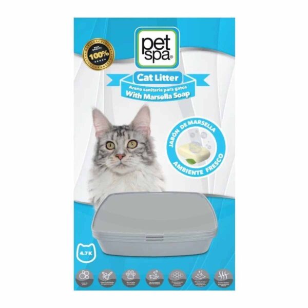 Arena para Gatos, Pet Spa, Marsella Soap, 4.7 kg (10.36 lb)