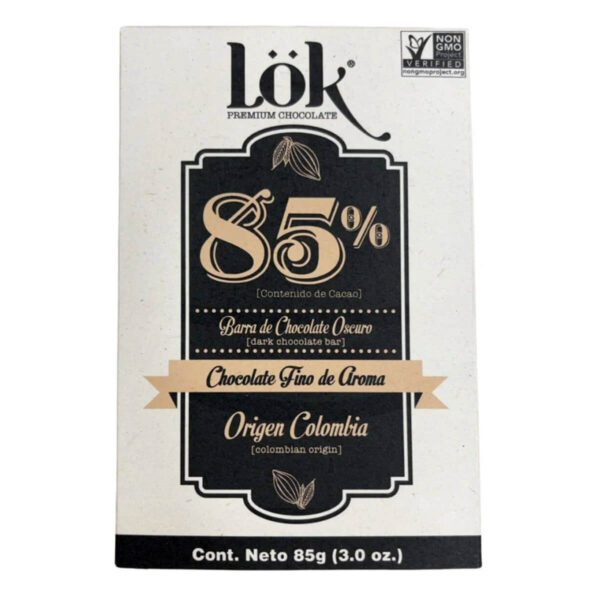 Chocolate LOK 85% Cacao, Barra 85 gr