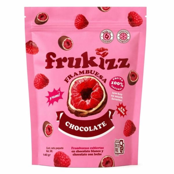 Frukizz Frambuesas Cubiertas en Chocolate, 140 gr