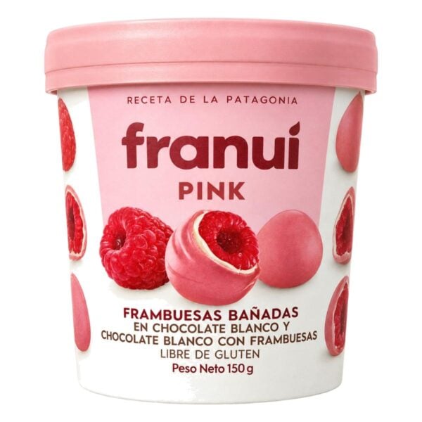 Franuí Pink, Frambuesas Bañadas en Chocolate Blanco, 150 gr