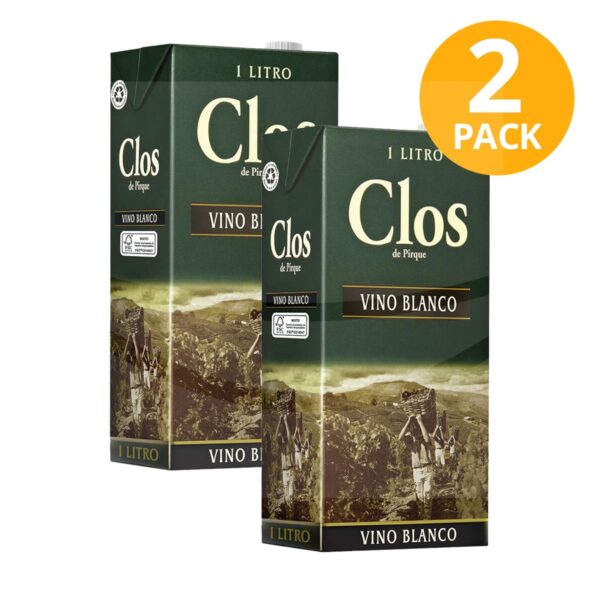 Clos de Pirque, Vino Blanco, Tetrapack 1 L (Pack de 2)