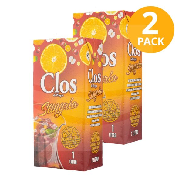 Clos de Pirque, Sangría, Vinos, Tetrapack 1 L (Pack de 2)