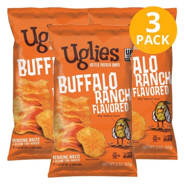 Uglies Buffalo Ranch, Kettle Potato Chips, 2 OZ (Pack de 3)