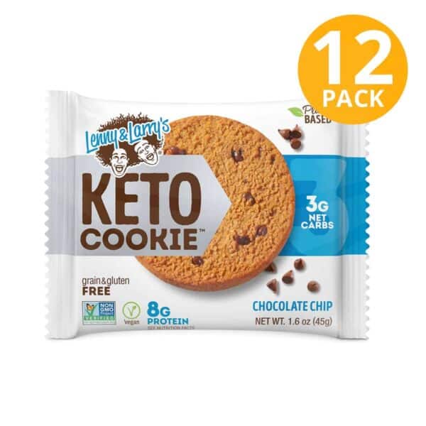 Lenny & Larry’s Keto Cookie, Chocolate Chips, 1.6 OZ (Pack de 12)