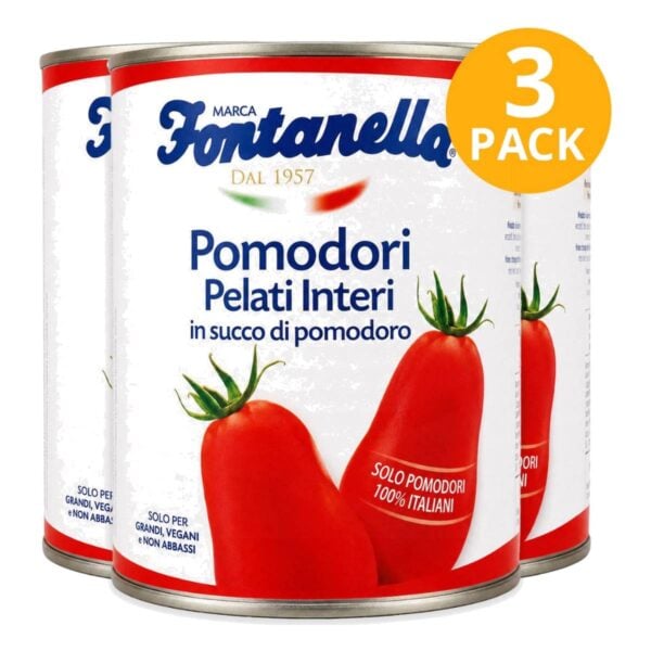 Fontanella Pelati, Tomates Pelados, 800 gr (Pack de 3)