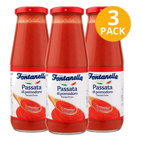 Fontanella Passata, Puré de Tomate, 700 gr (Pack de 3)