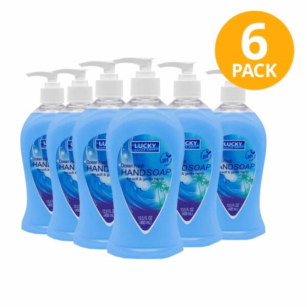 Jabón Líquido de Manos, Ocean Fresh, Lucky Super Soft, 13.5 OZ (Pack de 6)