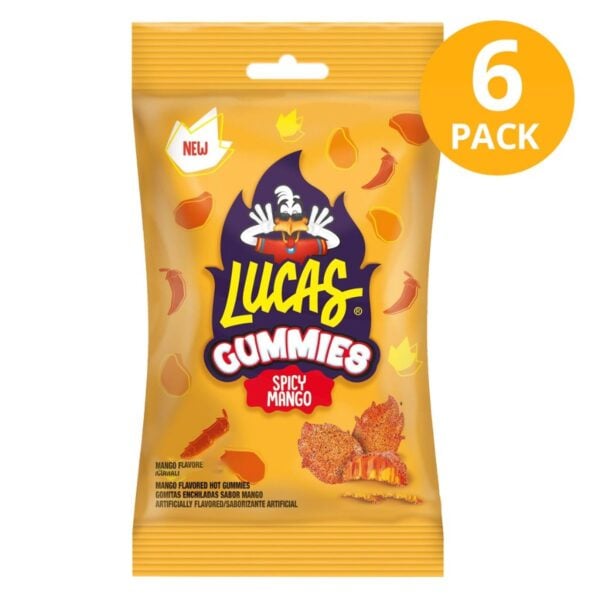 Lucas Gummies Enchiladas Sabor Spicy Mango, 40 gr (Pack de 6)