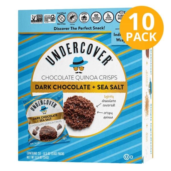 Undercover Chocolate, Dark Chocolate + Sea Salt, 0.5 OZ (Pack de 10)