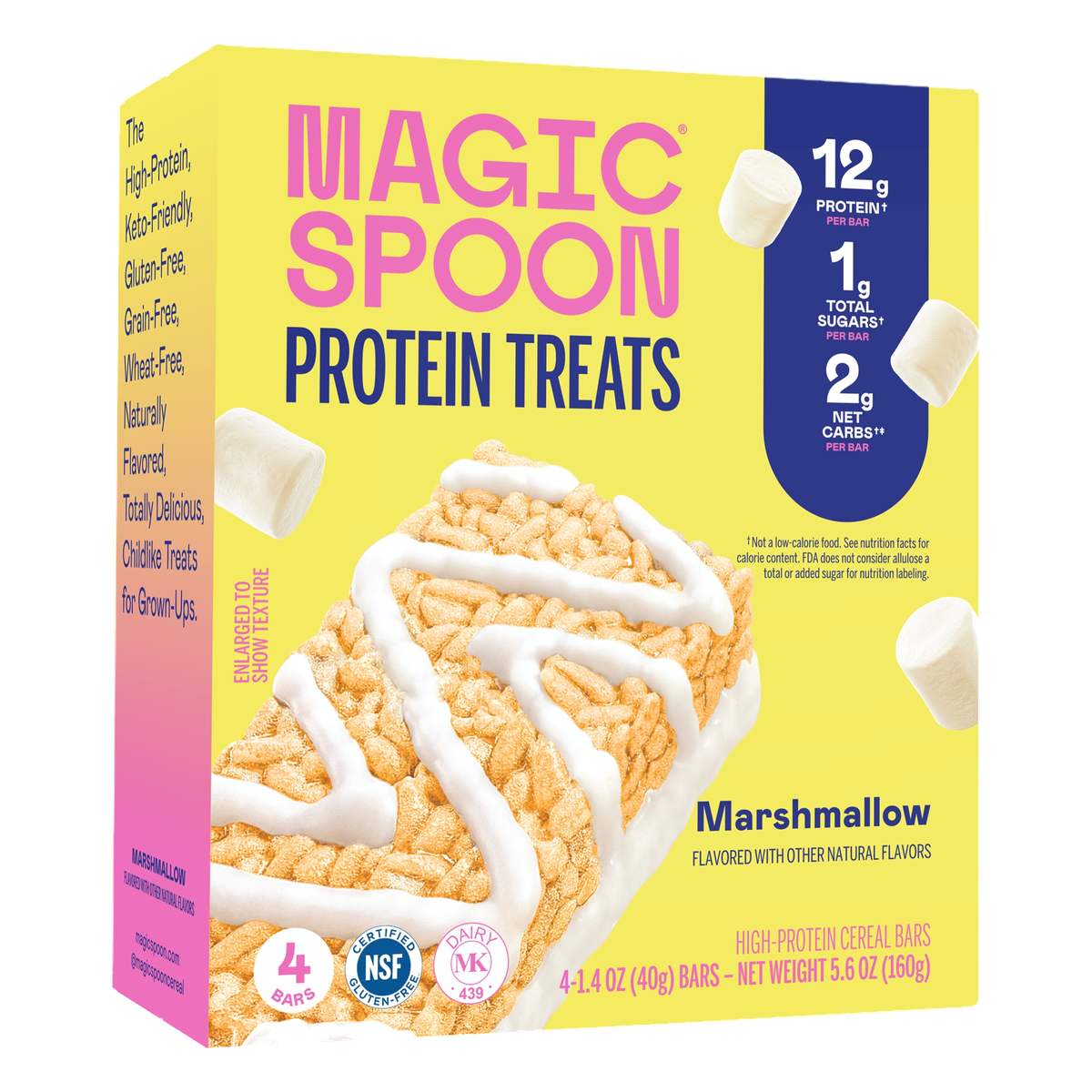 Magic Spoon Protein Treats, Marshmallow, 1.4 OZ (Pack de 4)