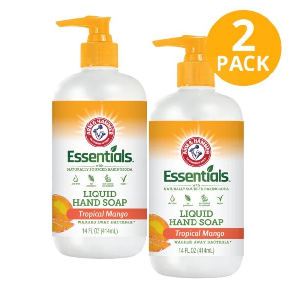 Arm & Hammer Essentials Jabón Líquido para Manos, Tropical Mango, 14 OZ (Pack de 2)