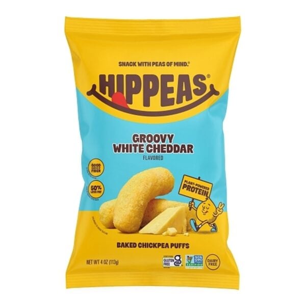 Hippeas Chickpea Puffs, Groovy White Cheddar, 4 OZ
