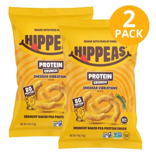 Hippeas Protein Crunch, Cheddar Vibrations, 1.5 OZ (Pack de 2)