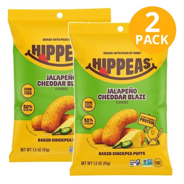 Hippeas Chickpea Puffs, Jalapeño Cheddar Blaze, 1.5 OZ (Pack de 2)