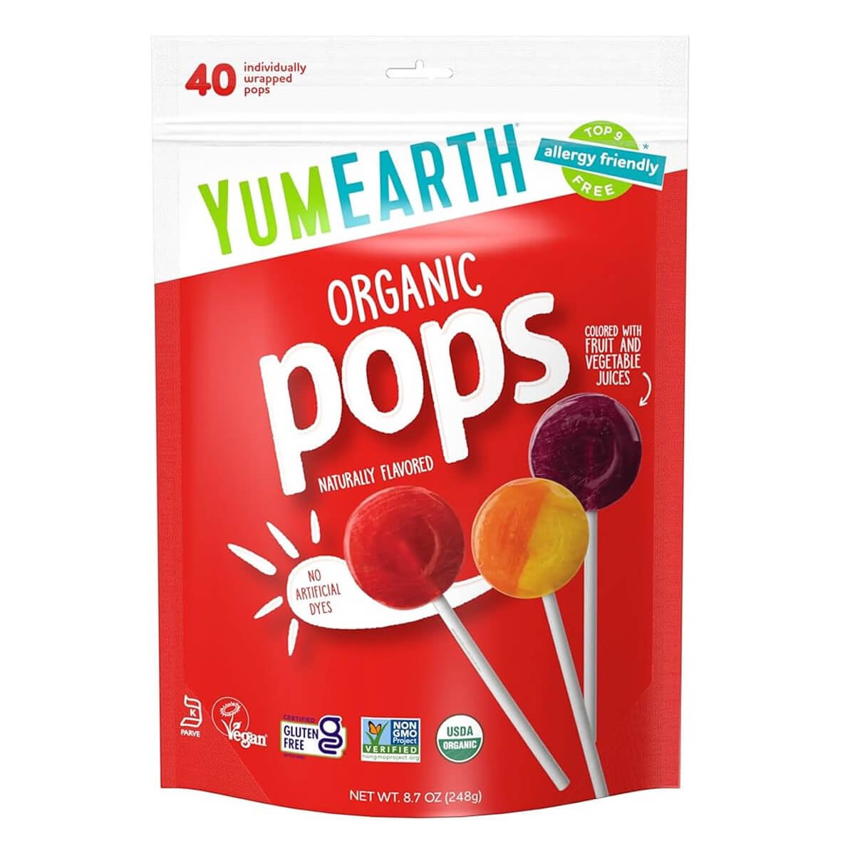 YumEarth Organic Pops, 40 Lollipops 1 YumEarth Organic Pops, 40 Lollipops