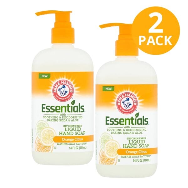 Arm & Hammer Essentials Jabón Líquido para Manos, Orange Citrus, 14 OZ (Pack de 2)