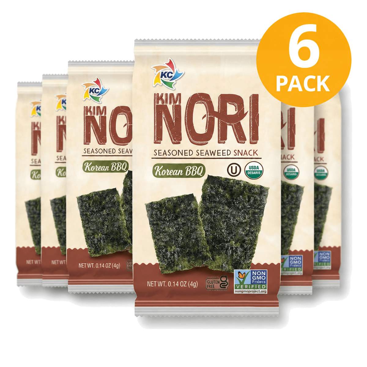 815700020056 Seaweed Snacks, Korean BBQ, Kim Nori (Pack de 6) - Imagen 1