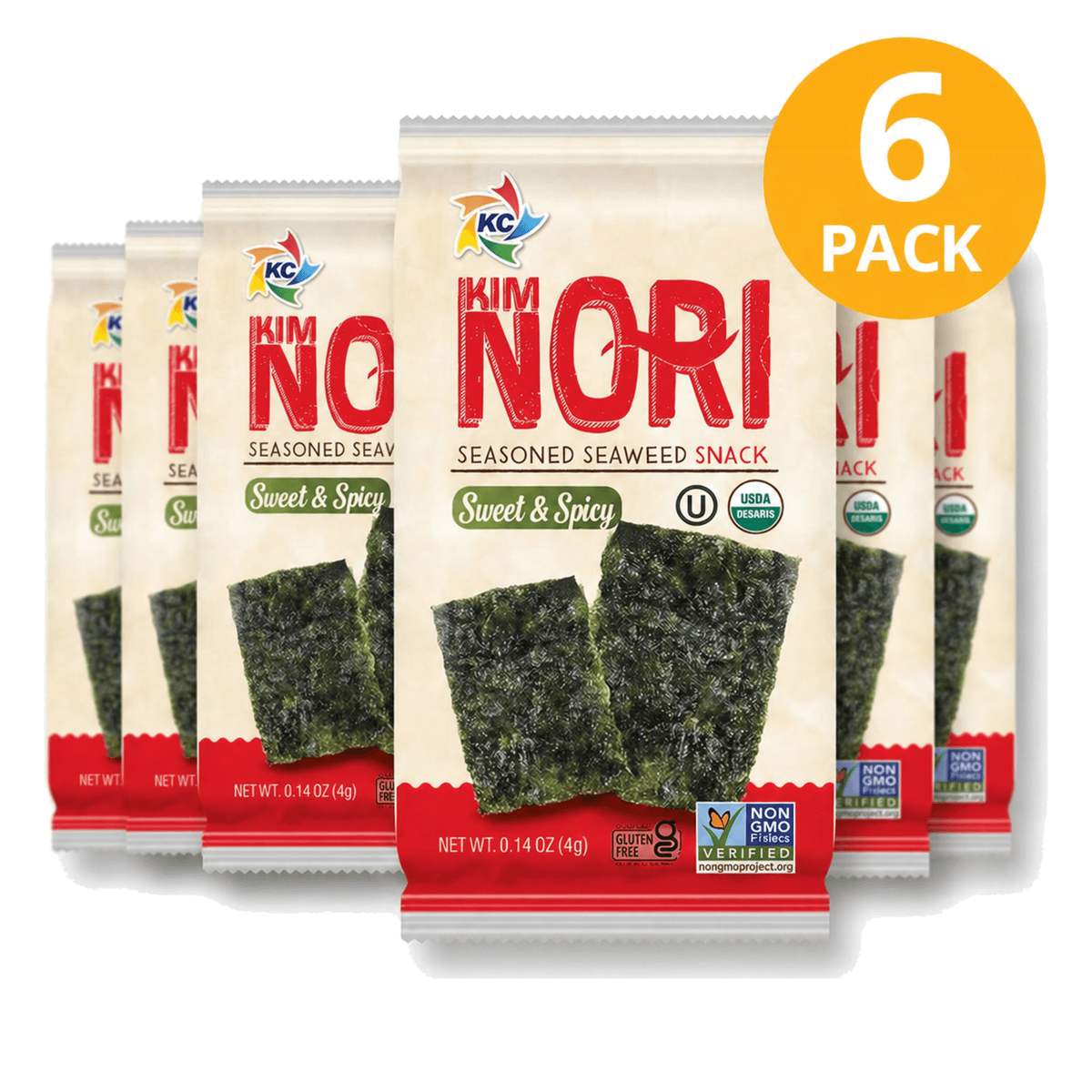 815700020063 Seaweed Snacks, Sweet & Spicy, Kim Nori (Pack de 6) - Imagen 1