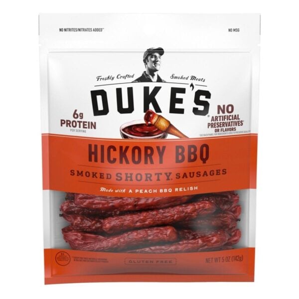 Duke's Shorty Sausages, Hickory Peach BBQ, 5 OZ