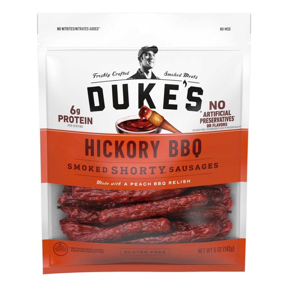 Duke's Shorty Sausages, Hickory Peach BBQ, 5 OZ 1 Duke's Shorty Sausages, Hickory Peach BBQ, 5 OZ