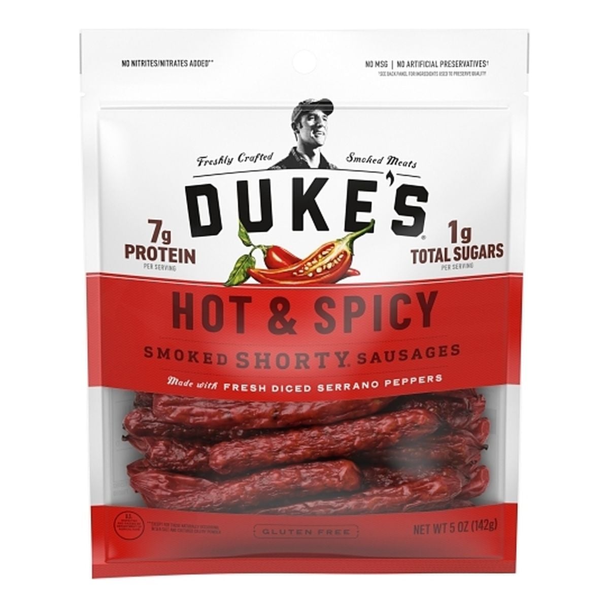 Duke's Shorty Sausages, Hot & Spicy, 5 OZ 1 Duke's Shorty Sausages, Hot & Spicy, 5 OZ