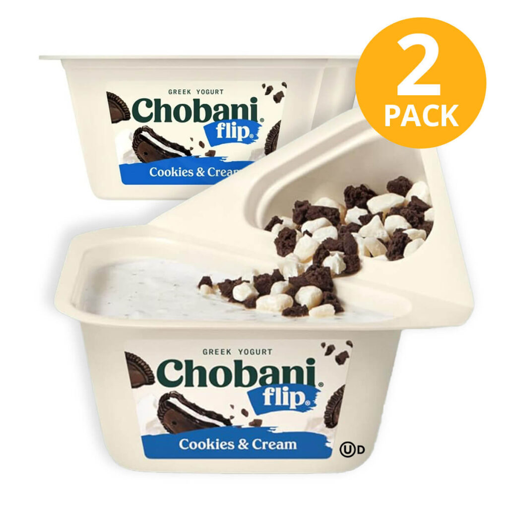 Yogurt Chobani Flip, Cookies & Cream, Greek Yogurt, 6.7 OZ (Pack de 2 ...
