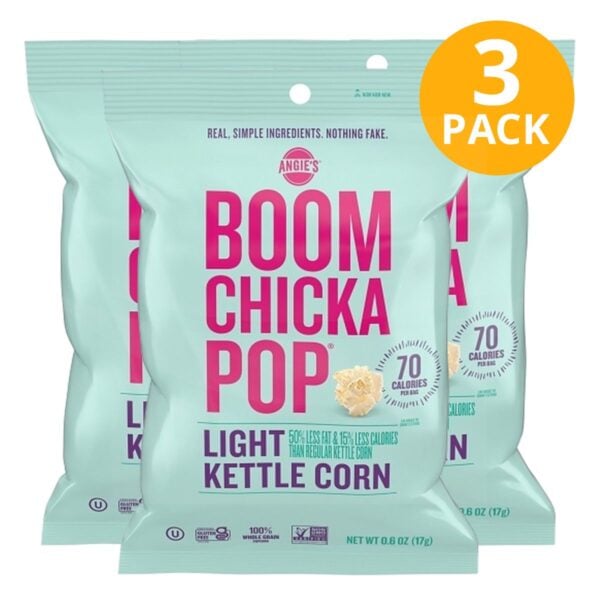 Boom Chicka Pop, Palomitas Light Kettle Corn, 0.6 OZ (Pack de 3)