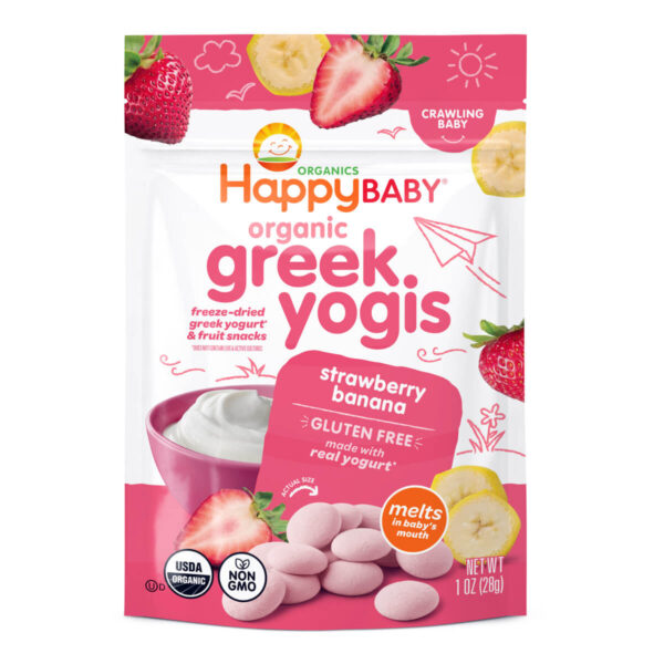 Happy Baby Organic Greek Yogis Strawberry Banana, 28 gr