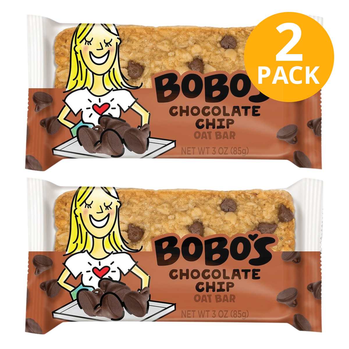 Bobo's Bar, Chocolate Chip, 3 OZ (Pack de 2) 1 Bobo's Bar, Chocolate Chip, 3 OZ (Pack de 2)