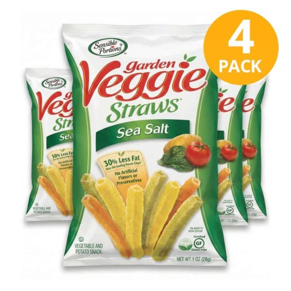 Garden Veggie Straws Sea Salt, Sensible Portions 1 OZ (Pack de 4)