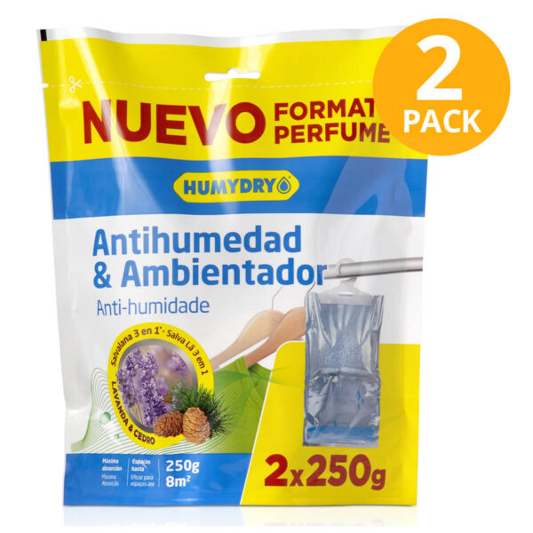 Humydry Hanging Bag, Lavanda & Cedro, 250 gr (Pack de 2)