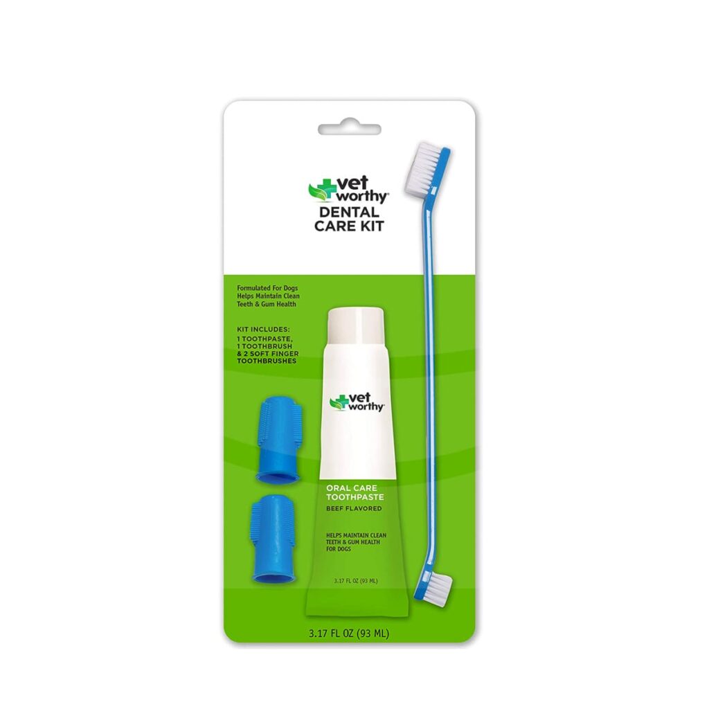 Dental Care Kit, Cepillo y Pasta Dental para Perros, Vet Worthy
