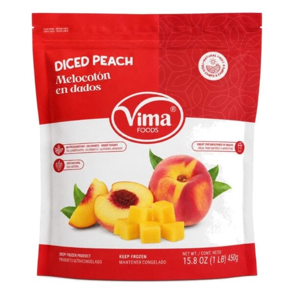Melocotón (Durazno) en Cubos Congelado, Vima Foods 450 gr