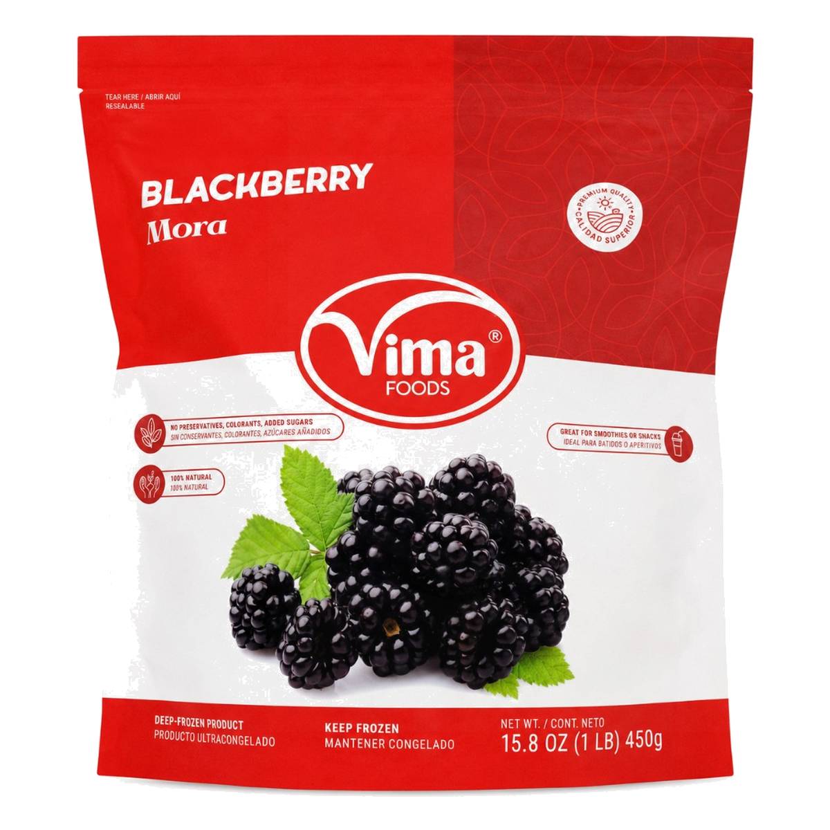Moras Congeladas (Blackberry), Vima Foods 450 gr 1 Moras Congeladas (Blackberry), Vima Foods 450 gr