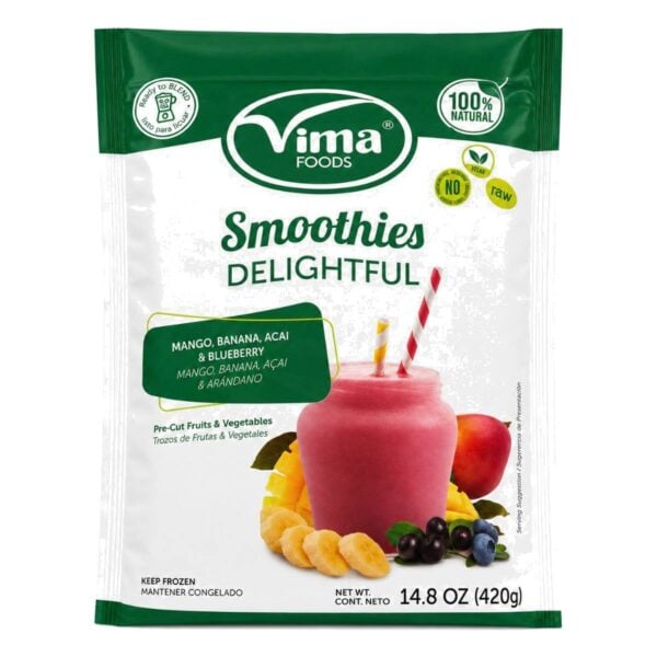 Smoothie Mango, Banana, Açaí y Arándano, Vima Foods 420 gr