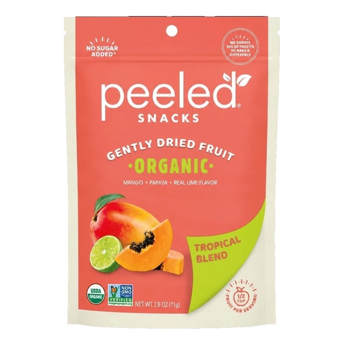 Peeled Snacks Tropical Blend Fruit (Mango, Papaya, and Lime), 2 Peeled Snacks Tropical Blend Fruit (Mango, Papaya, and Lime), 2.5 OZ