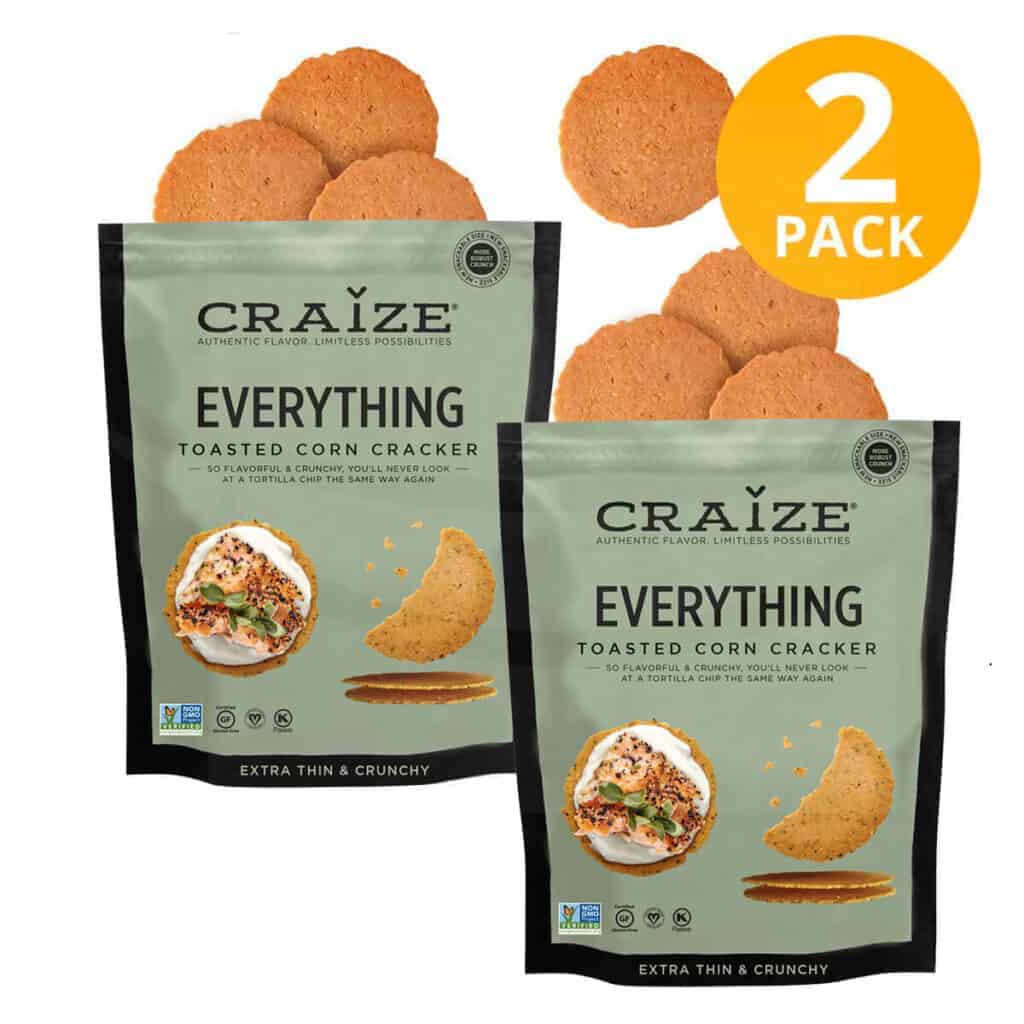 Craize Toasted Corn Cracker, Everything, 4 OZ (Pack de 2) Superunico