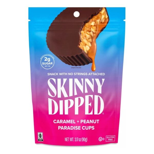 SkinnyDipped Dark Chocolate Caramel Peanut Paradise Cups, 3.17 OZ