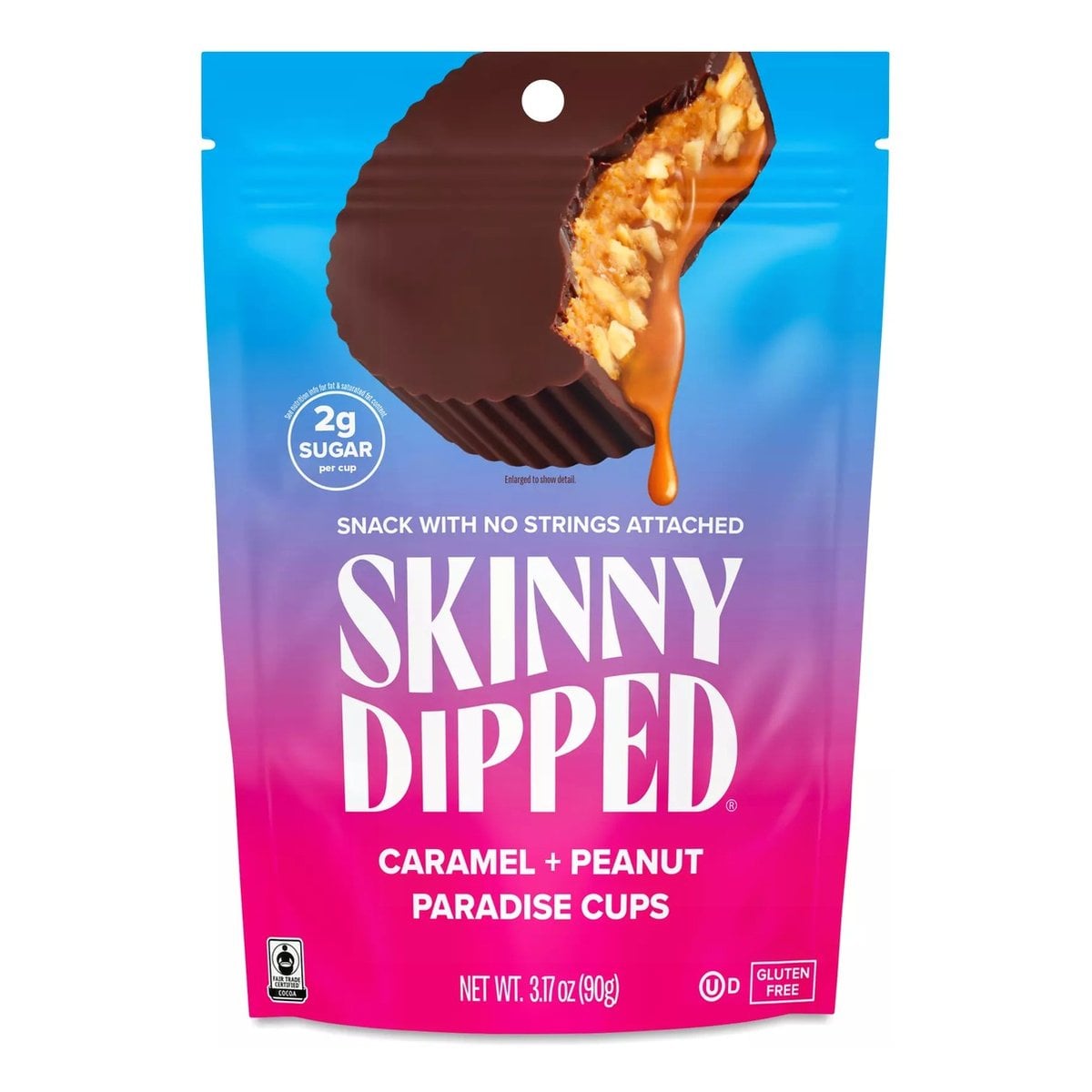 SkinnyDipped Dark Chocolate Caramel Peanut Paradise Cups, 3 SkinnyDipped Dark Chocolate Caramel Peanut Paradise Cups, 3.17 OZ