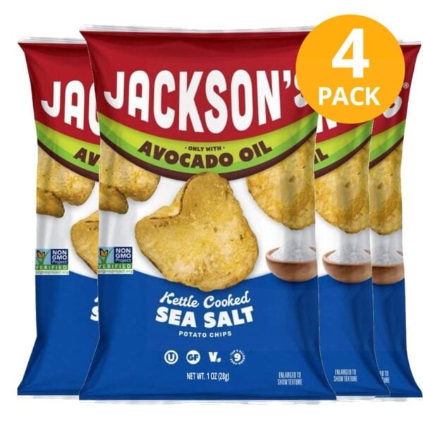 Jackson's Potato Chips Sea Salt, Jackson's 1 OZ (Pack de 4)