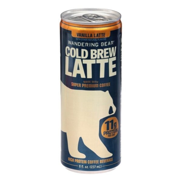Wandering Bear High Protein Cold Brew Latte, Vanilla Latte, 8 OZ