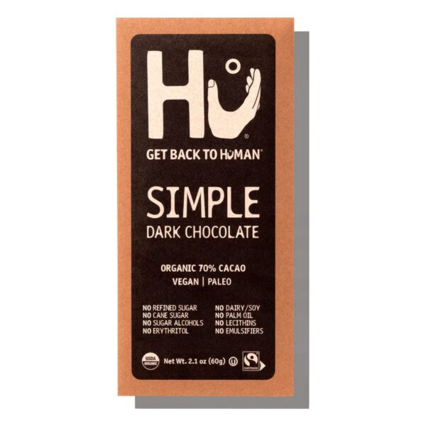 Hu Chocolate Bar, Simple Dark Chocolate 70% Cacao 2.1 OZ