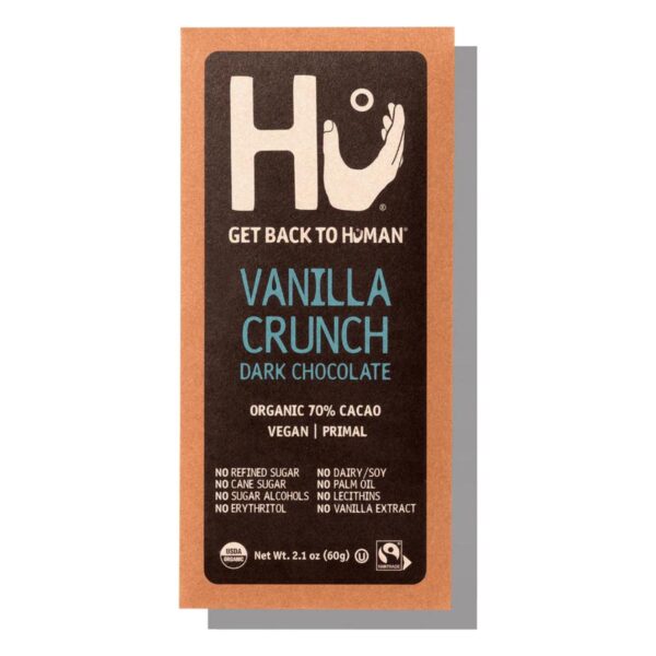 Hu Chocolate Bar, Vanilla Crunch Dark Chocolate 70% Cacao 2.1 OZ
