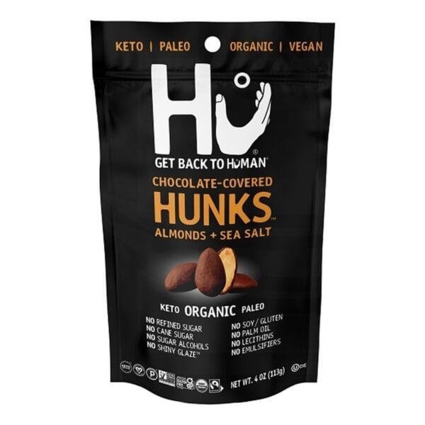 Hu Chocolate Covered Almonds & Sea Salt Hunks, 4 OZ