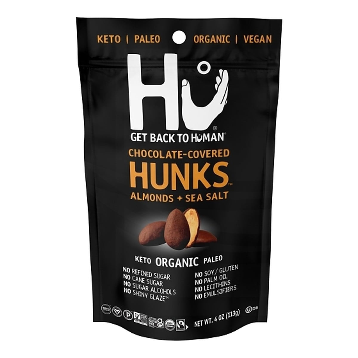 Hu Chocolate Covered Almonds & Sea Salt Hunks, 4 OZ 1 Hu Chocolate Covered Almonds & Sea Salt Hunks, 4 OZ