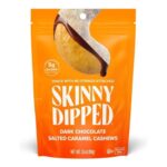 SkinnyDipped Dark Chocolate Salted Caramel Cashews, 3.5 OZ