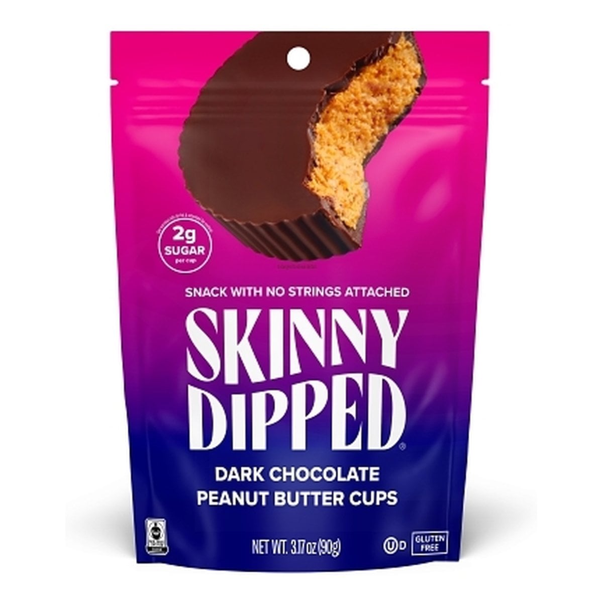 SkinnyDipped Dark Chocolate Peanut Butter Cups, 3 SkinnyDipped Dark Chocolate Peanut Butter Cups, 3.17 OZ