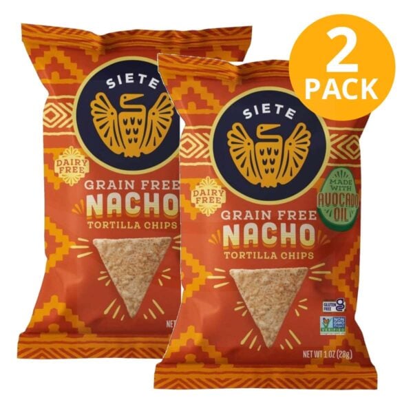 Siete Nacho, Tortilla Chips, 1 OZ (Pack de 2)