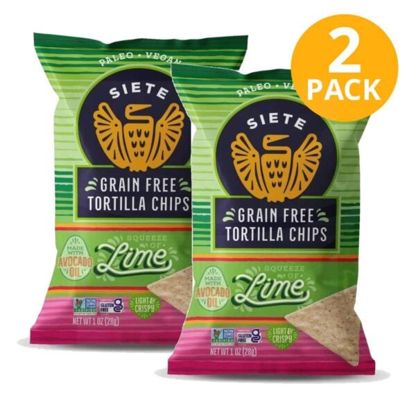 Siete Lime, Tortilla Chips, 1 OZ (Pack de 2)