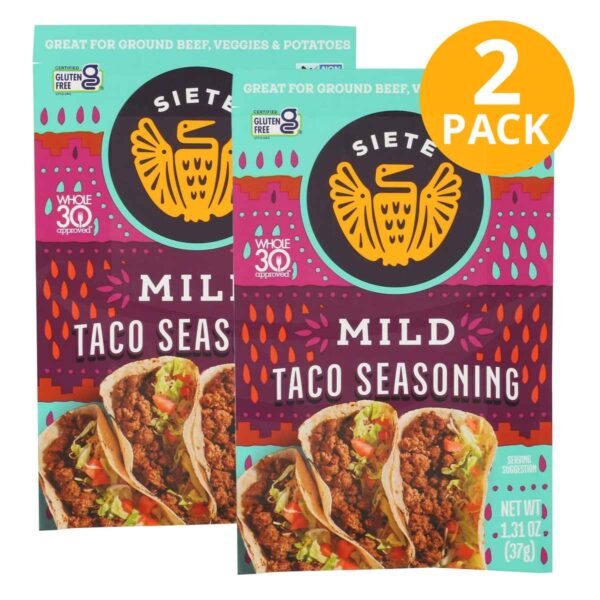 Siete Taco Seasoning Mild, 1.31 OZ (Pack de 2)